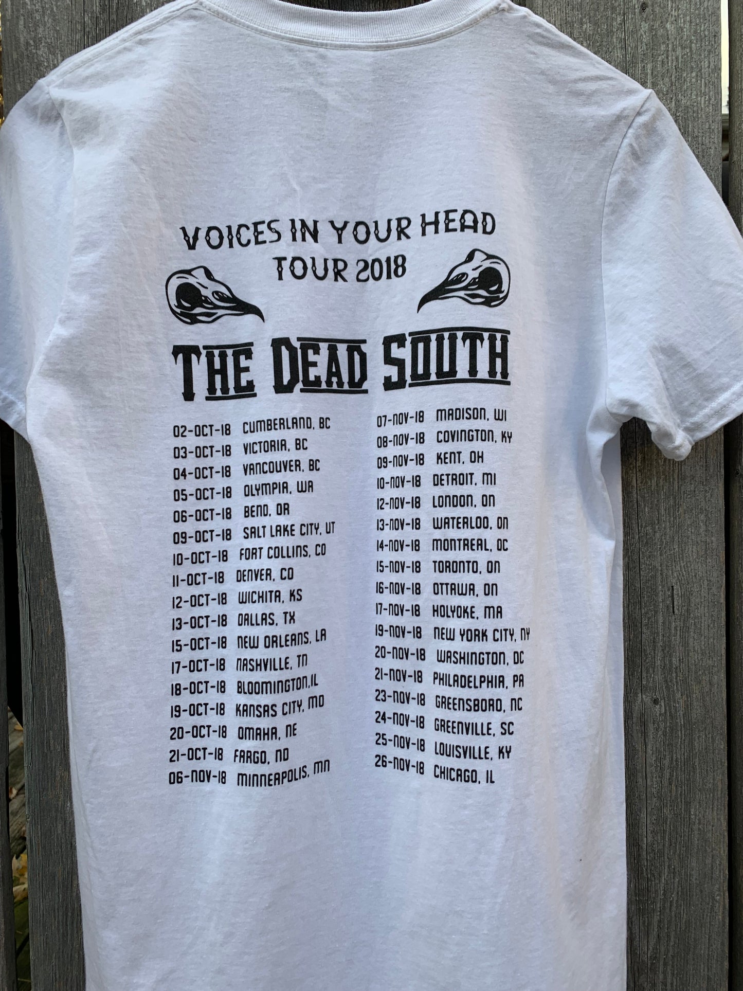 2018 Voices In Your Head Tour Bird T-Shirt - White